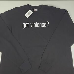 Vintage Marilyn Manson Got Violence? Long Sleeve Band Tee Shirt Men's XL NOS